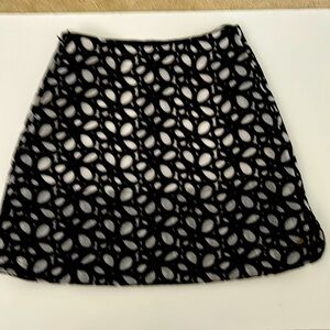 Alaina black floral white mesh mini skirt